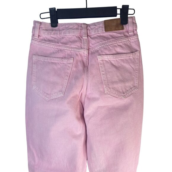 ZARA Size 2 Pink High-Rise Straight Leg Cotton Jeans - Picture 14 of 15